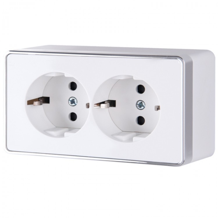 Werkel Gallant Розетка с/з двойная Белая W5072101  (WL15-02-03) IP20