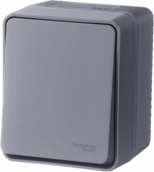 SE AtlasDesign Антрацит Profi54 Выключатель 1-кл. 10АХ  О/У