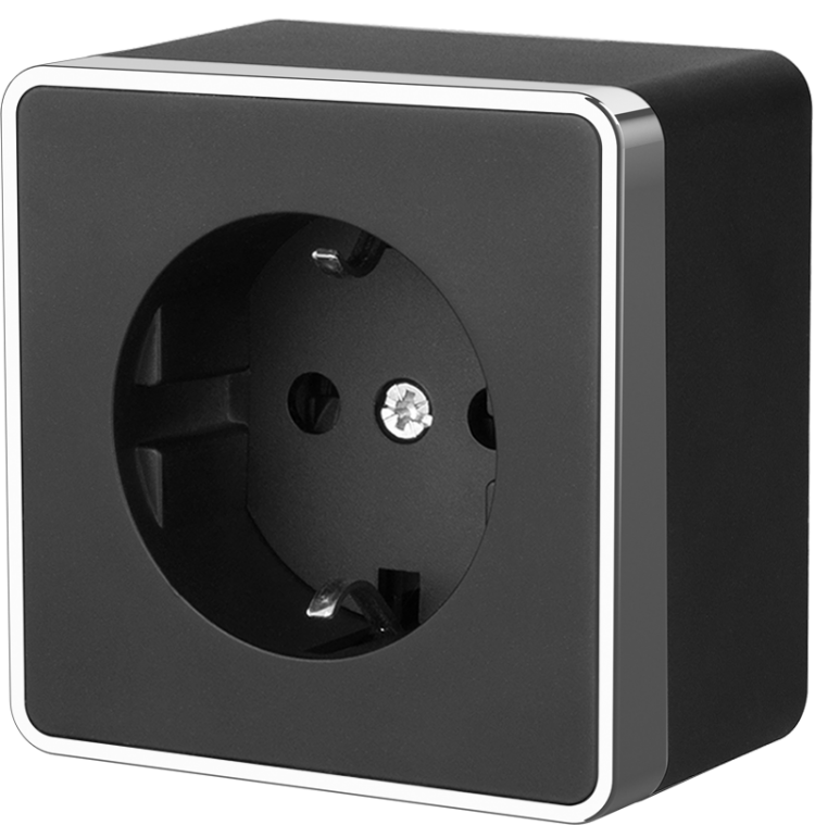 Werkel Gallant Розетка с/з  W5071035 (WL15-02-01) черный/хром