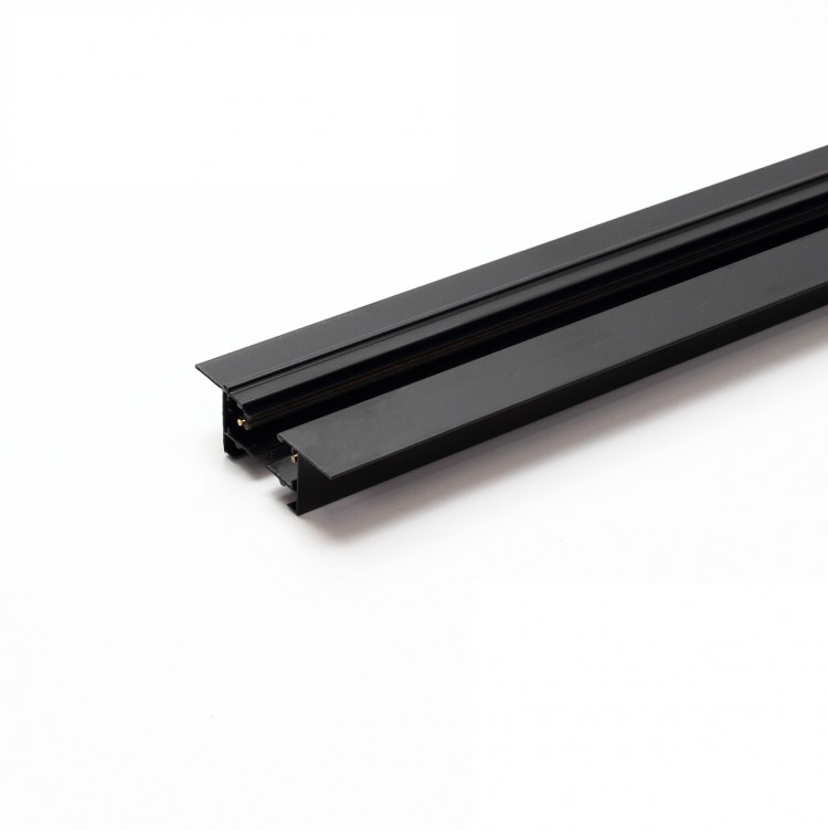 Трек шина черная алюм. встраиваемая 3000mm запитывающий+заглушка в комплекте ML-2TRA-3000-B-V