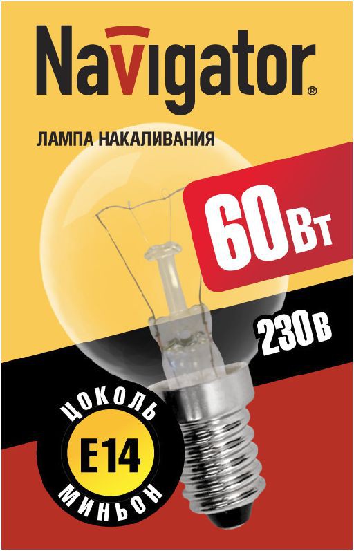Лампа Navigator 94 316 NI-C-60W-CL-E14-230V шарик