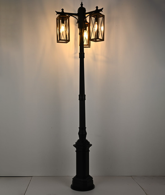 Светильник садово-парк. "Брюгге" G3870-3  Red wood 220V 3*Е27