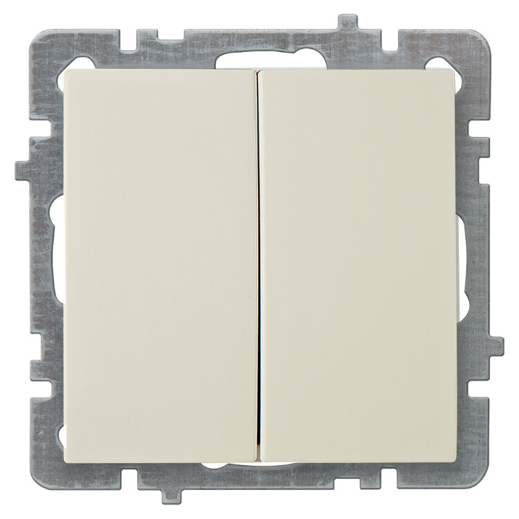 ABB Basic 55 Переключатель 2-кл. Слоновая кость 2CKA001012A2151 (1012-0-2151)