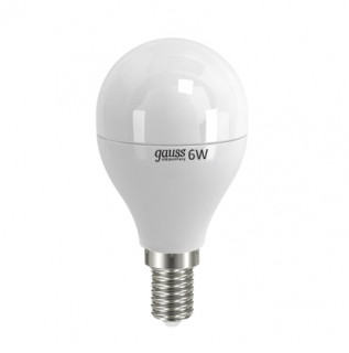 Лампа Gauss LED Elementary 6W 53126 4100K E14 шар