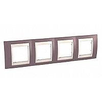 Рамка Unica Хамелеон лиловый/беж 4-ая гор MGU6