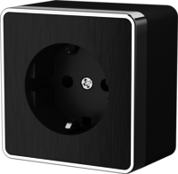 Werkel Gallant Розетка с/з тройная со шторками Gallant  W5073135 черный/хром