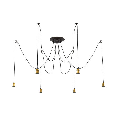 Люстра паук Венге Бронза Citilux Эдисон CL451061 