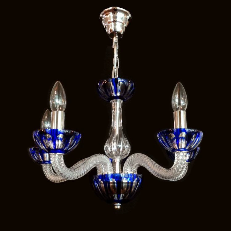 Люстра Ivele 1309/5/165 никель Clear/Blue/1H