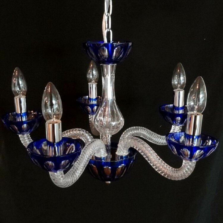 Люстра Ivele 1309/5/165 никель Clear/Blue/1H