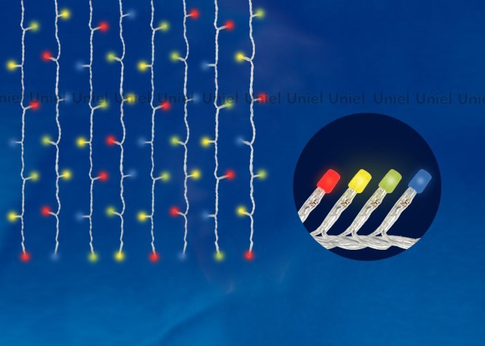 Занавес светодиодный Uniel  ULD-C1510-160/DTA Multi IP20 160 светод, 1.5*1м разноцветный цвет