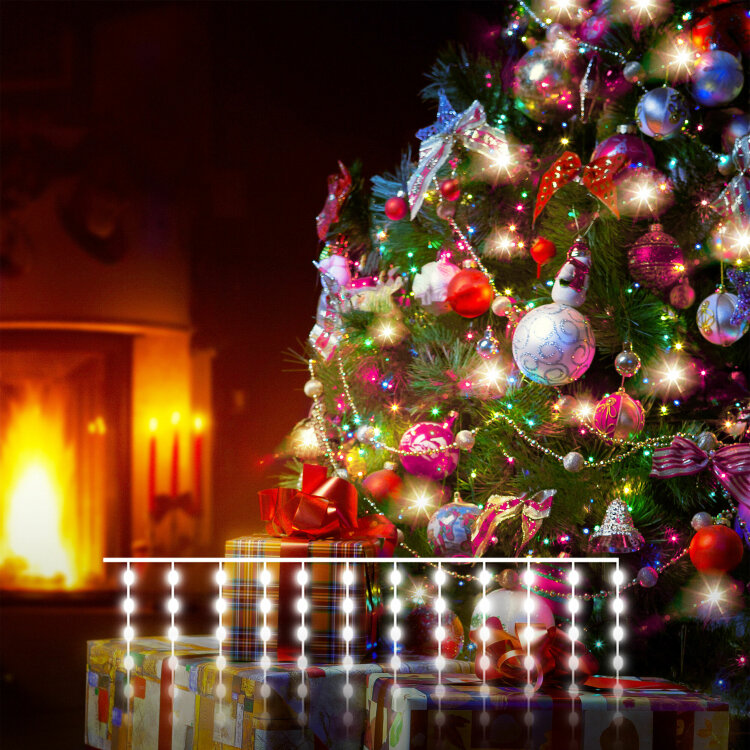 Гирлянда занавес "роса" 200-006 мульти 2*2,6м  IP20