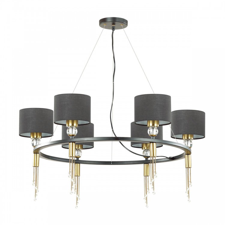 Люстра LUMION 4516/6 античная латунь, черный