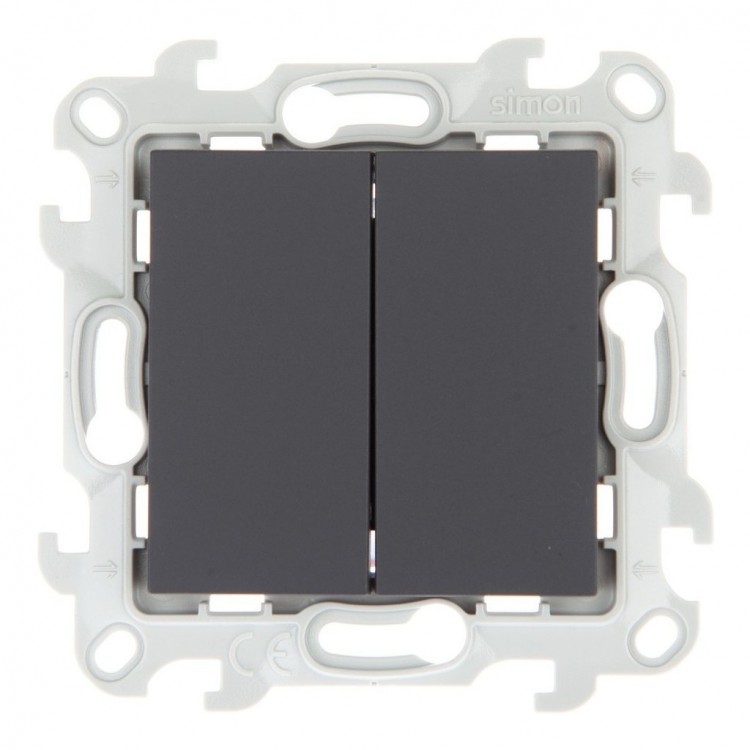 Simon 24 Графит Выключатель 2-кл  Push&Go
