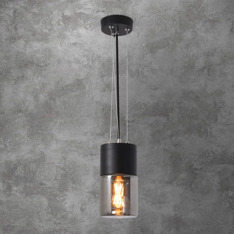 Уличный свет 35125/H Roil черный/дымчатый плафон