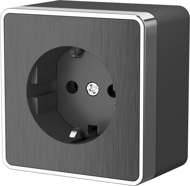 Werkel Gallant Розетка с/з  W5071004 (WL15-02-01) графит рифленый