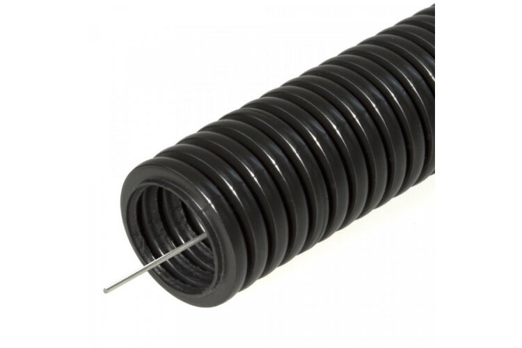 Труба гибкая ПВХ 16мм с/пр черная (100м)