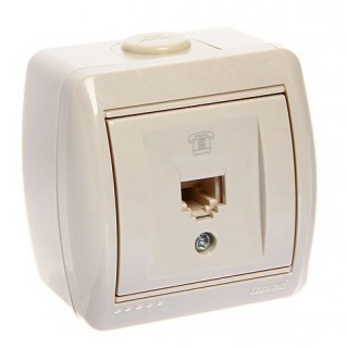 Розетка LEZARD NATA 710-0300-137  телефонная евро крем