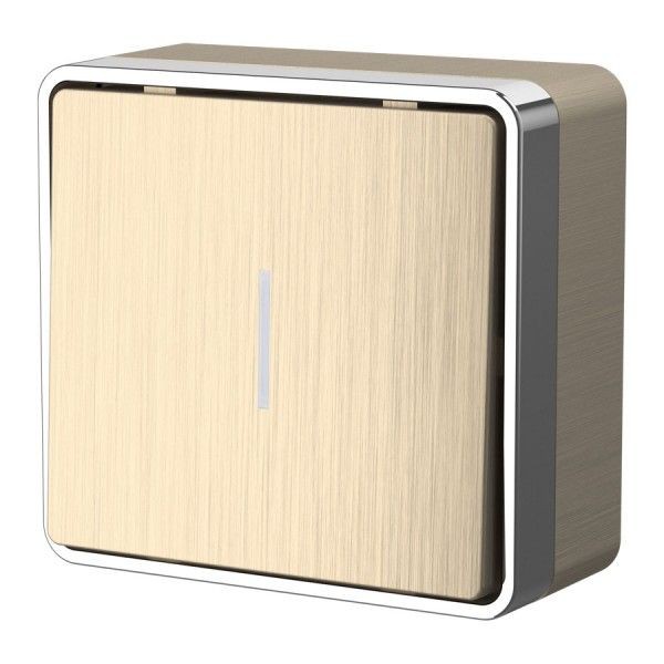 Werkel Gallant Выключатель 1-кл. с подсветкой W5010110 (WL15-01-04) шампань рифленый