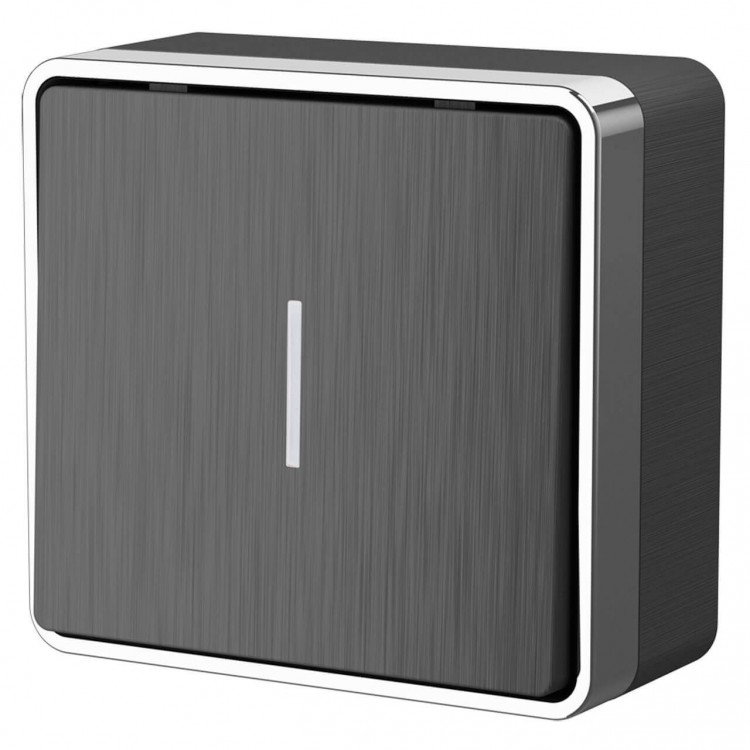 Werkel Gallant Выключатель 1-кл. с подсветкой W5010104 (WL15-01-04) графит рифленый