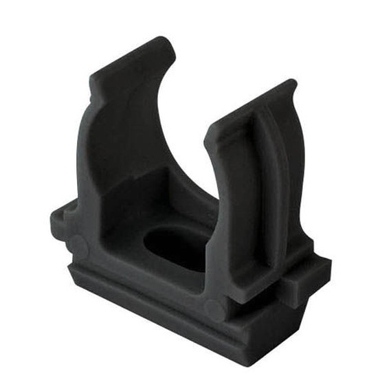 Держатель с защелкой 25мм для труб черный iEK