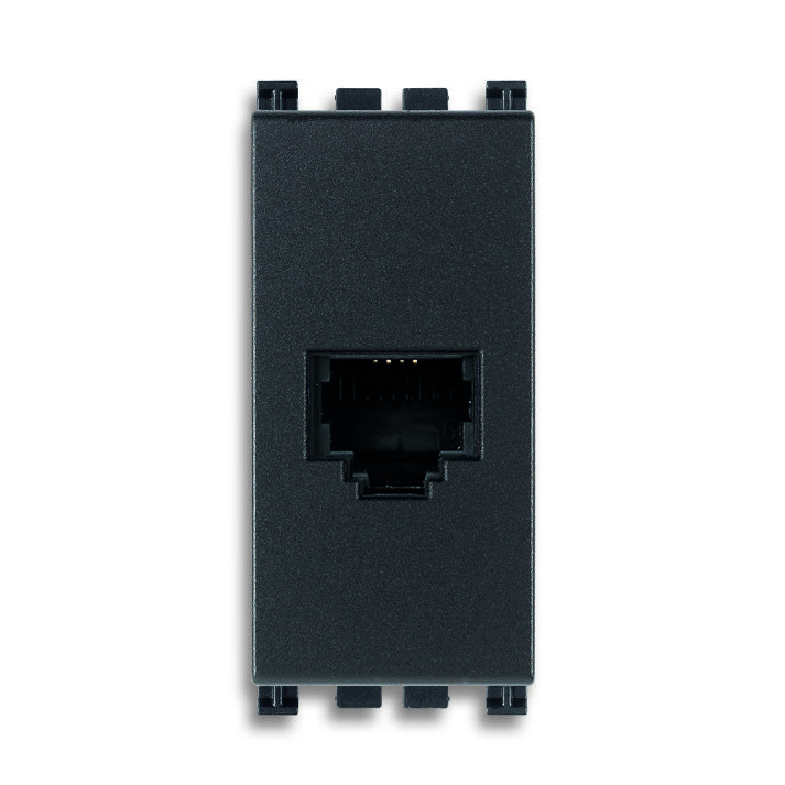 VIMAR Arke Розетка на 1 мод. штеккер RJ11 6/4 Серая 19320