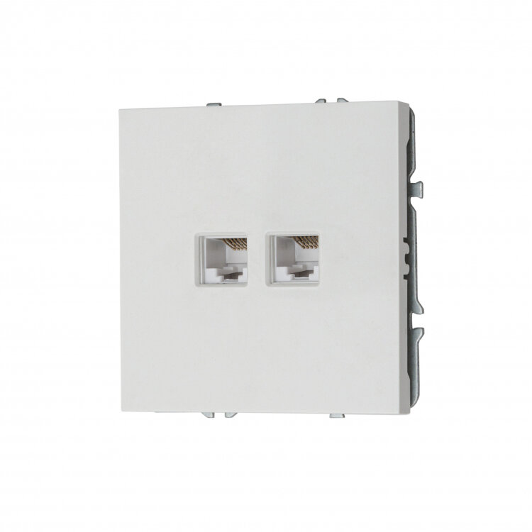 MIKAMI MI-5 Розетка комп. 2* RJ45 Белый глянцевый