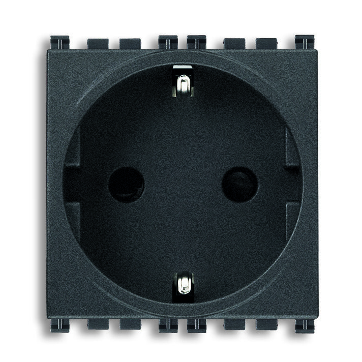 VIMAR Arke Розетка на 2 мод. 2P+T 16A  Серая 19208