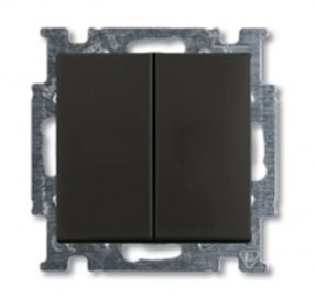 ABB Basic 55 Шато Выключатель 2-клавишный  012-0-2177