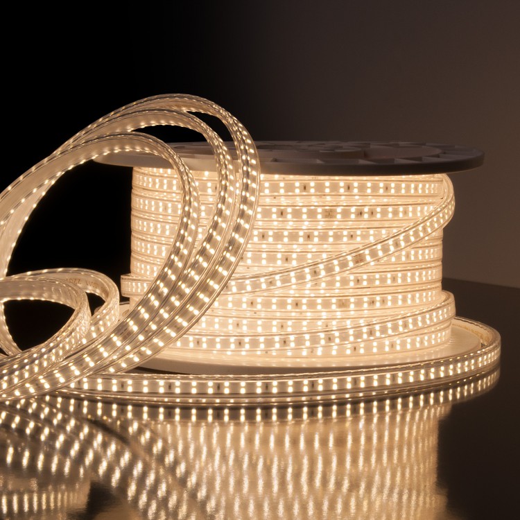 Лента светод. LS011 Premium 18W/m 220V 180Led 2835 IP65 6500К холодный белый 50 м(двухрядная)