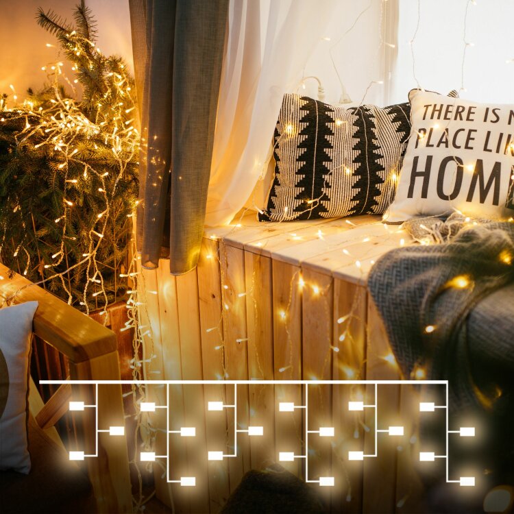 Гирлянда Eurosvet 200-001 теплый белый 1,5*1м IP20