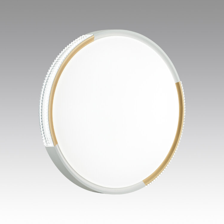 PALE SN 032 Светильник Sonex пластик/белый/золотистый LED 48Вт c ДУ 3000-6000К D400 IP43 пульт ДУ VELIO 7612/DL