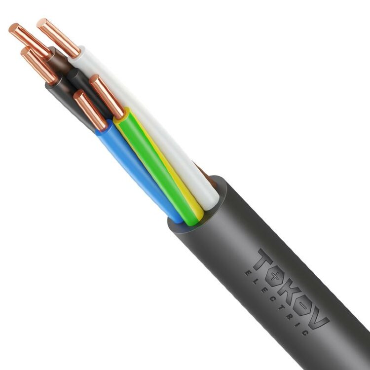 Кабель ВВГнг(А)-LS 5*1,5 OK (N) 0,66кВ черный Tokov electric