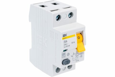 УЗО рейка DIN iEK ВД1-63 2п 25А 30мА 230В