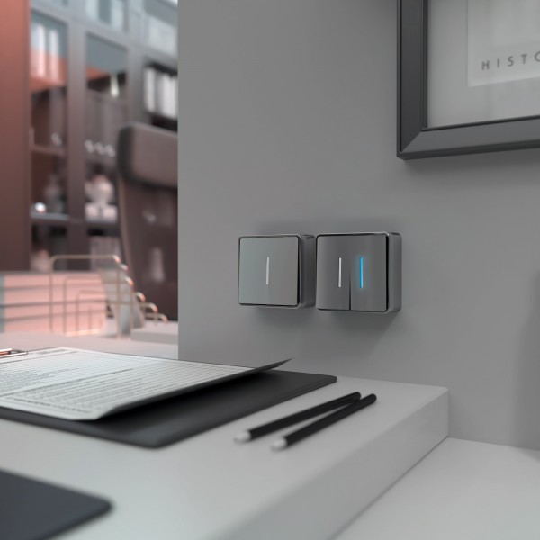 Werkel Gallant Выключатель 1-кл. с подсветкой  W5010106 серебряный