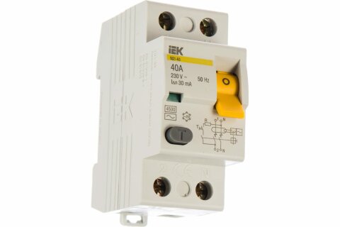 УЗО рейка DIN iEK ВД1-63 2п 40А 30мА 230В