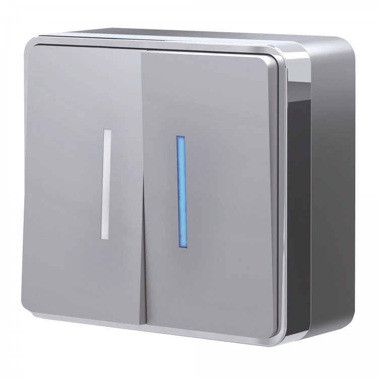 Werkel Gallant Выключатель 2-кл. с подсветкой W5020106 серебряный