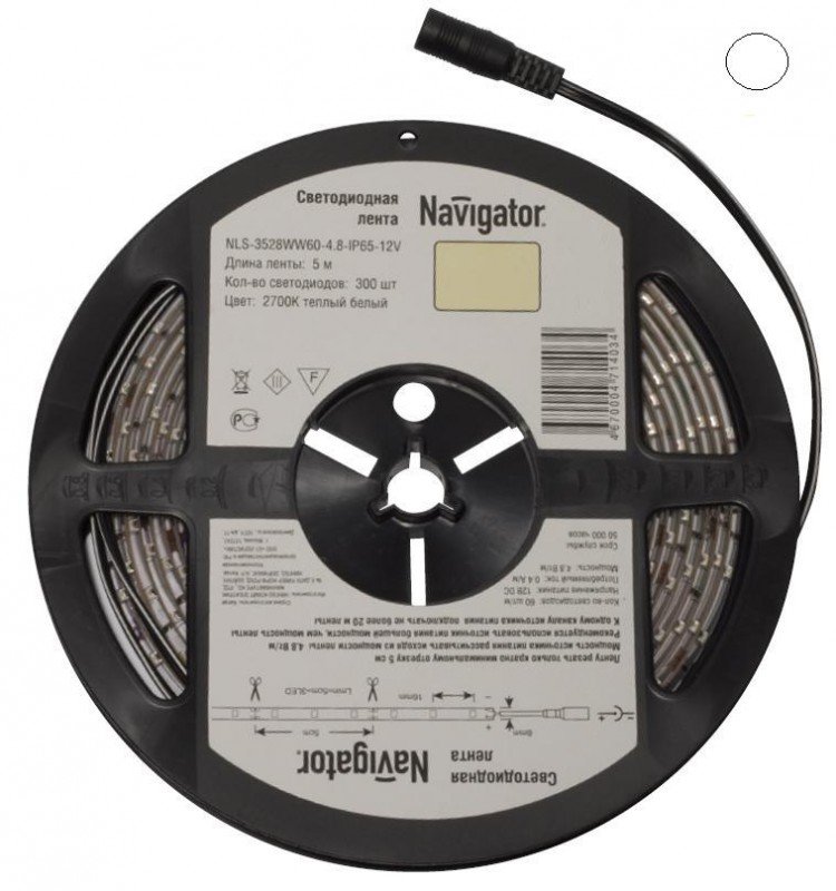 Светодиодная лента Navigator 71 412 NLS-5050W30-7.2-IP20-12V 5m 4000K