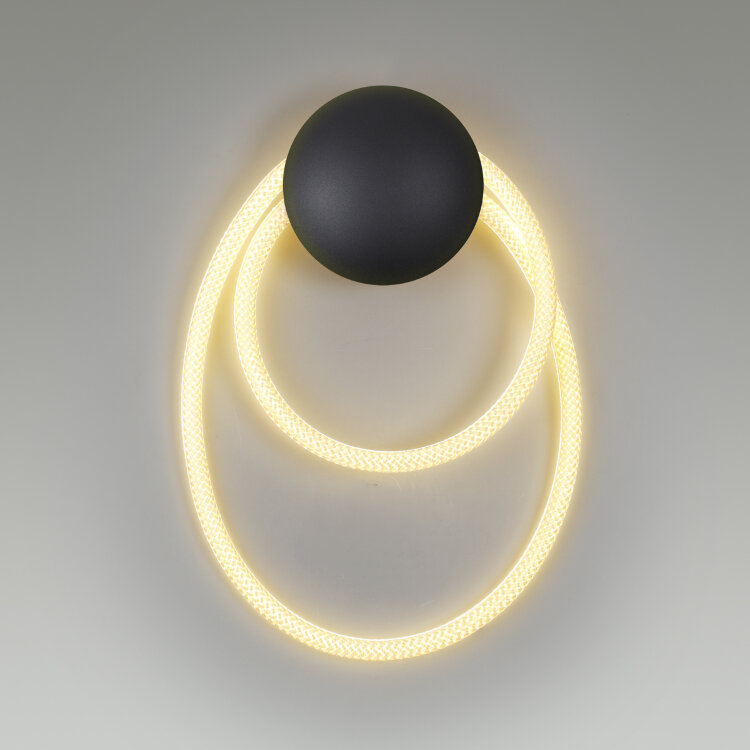 HIGHTECH ODL23 101 черный/металл/канат Настенный светильник Sonex IP20 LED 20W 3000K CORDA 4398/20WL