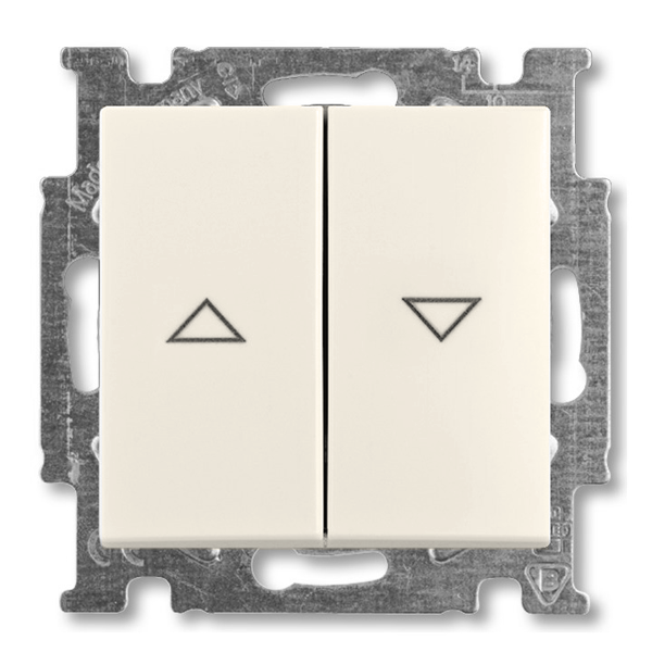 ABB Basic 55 Выключатель жалюзи с накл  с фиксацией Слоновая кость