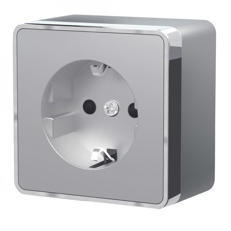 Werkel Gallant Розетка 1-ая с/з  W5071006 серебряный