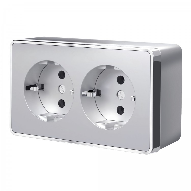 Werkel Gallant Розетка 2-ая с/з  W5072106 серебряный